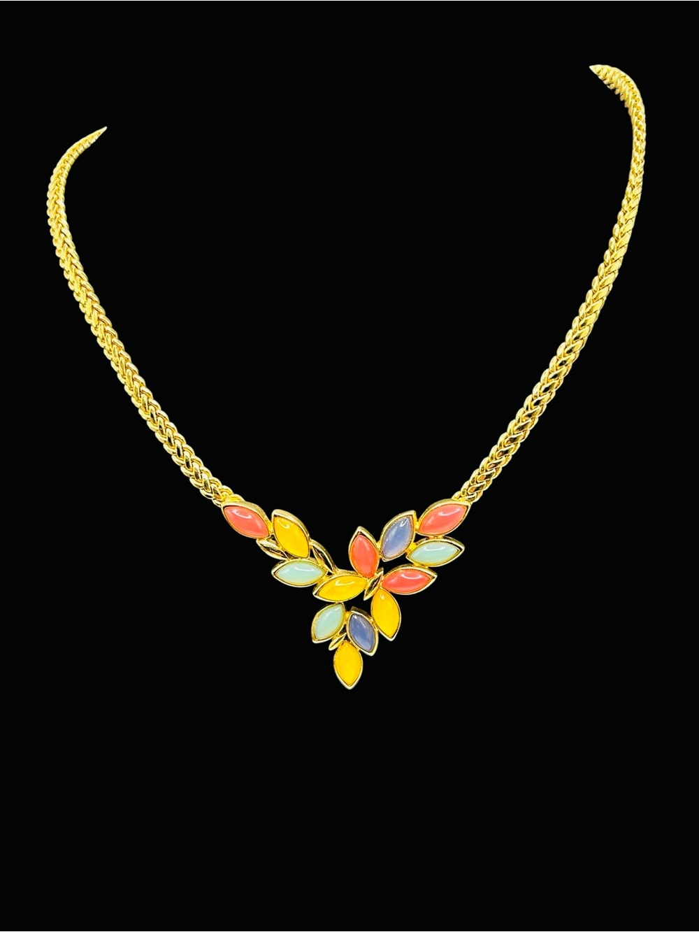 Vintage Trifari Butterfly Necklace Pastel Jelly Lucite